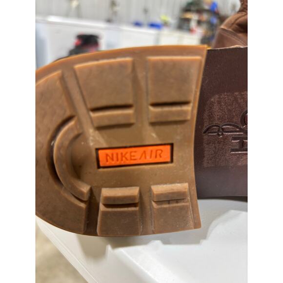 Nike Air Leather Combat Boot Brown Speed Hook Heritage Casual Men’s 9.5 Rare - Picture 6 of 10